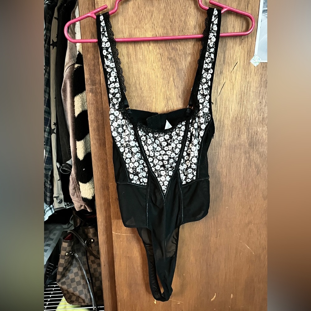 floral & mesh bodysuit
